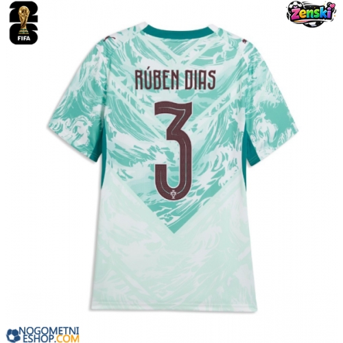 Ženski Nogometni dresi Portugalska Ruben Dias #3 Gostujoči SP 2026 Kratek Rokav